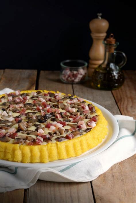 Crostata Di Polenta Con Formaggi Funghi E Pancetta Cibo Ricette