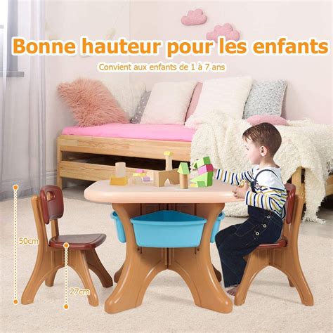 Costway Ensemble Table Et Chaises Pour Enfant Inclus 1 Table Et 2