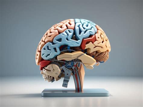 Premium Photo Detailed 3d Illustration Of A Human Brain Anatomical Model