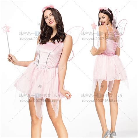 COD New Split Code Costume Forest Pink Flower Fairy Princess Angel