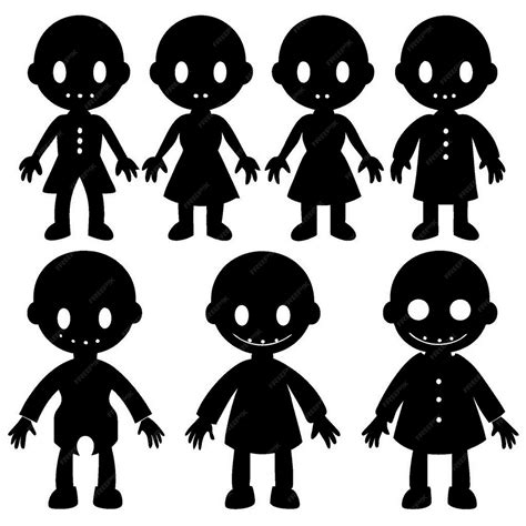 A Collection Of Creepy Dolls With A White Background Premium Ai