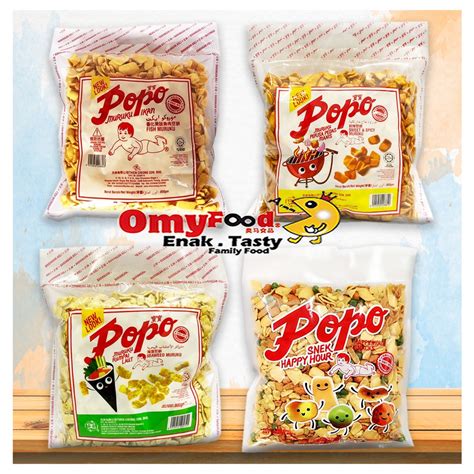 800g 700g PoPo Muruku Ikan Original Sweet Spicy Seaweed Snek Snack