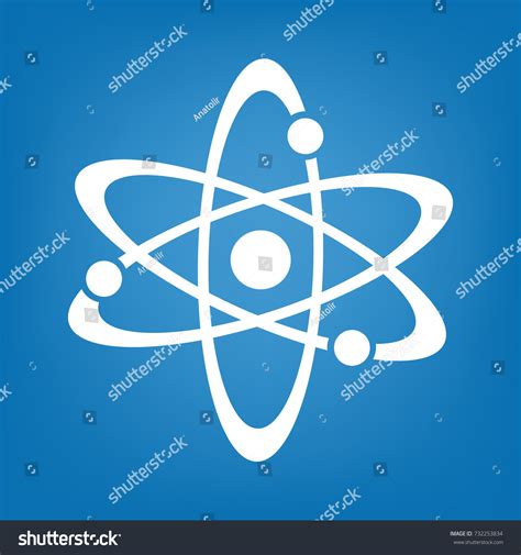 Atom Icon Simple Blue Illustration Atom Stock Vector Royalty Free