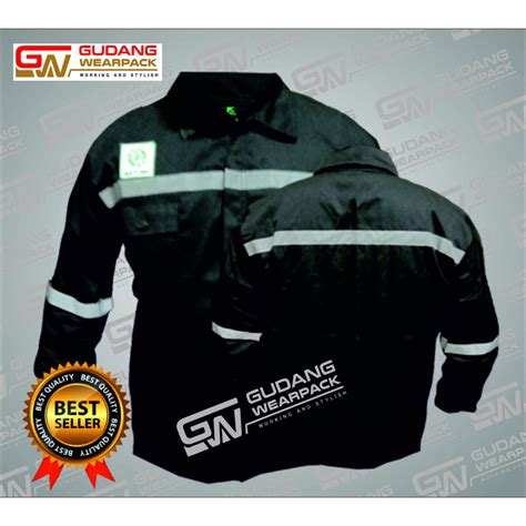 Jual Wearpack Safety Atasan HITAM POLOS Kemeja Safety Baju K3 Baju