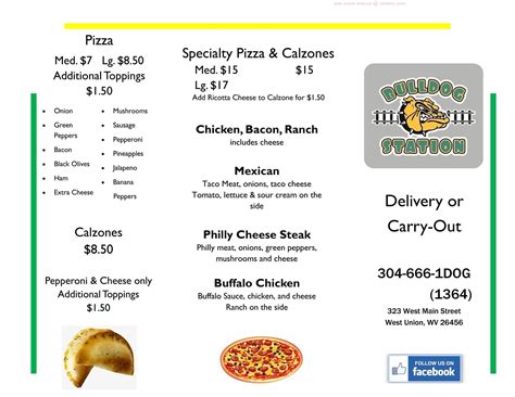 Online Menu of Bulldog Station Restaurant, West Union, West Virginia, 26456 - Zmenu