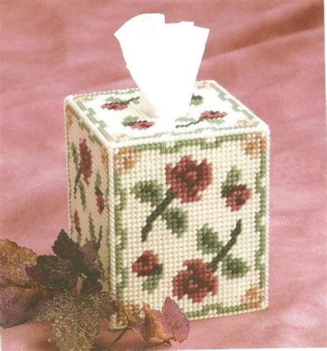 Vintage Antique Rose Boutique Tissue Box Cover Vintage 7ct Etsy In 2020 Plastic Canvas Box