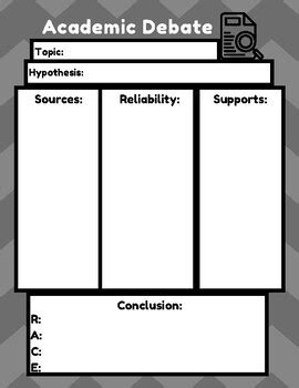 Debate Graphic Organizer Universal Template By BrooksDesignCo TPT