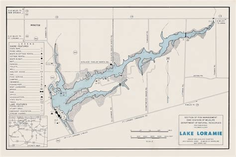 1961 Map of Lake Loramie Shelby and Auglaize County Ohio | Etsy