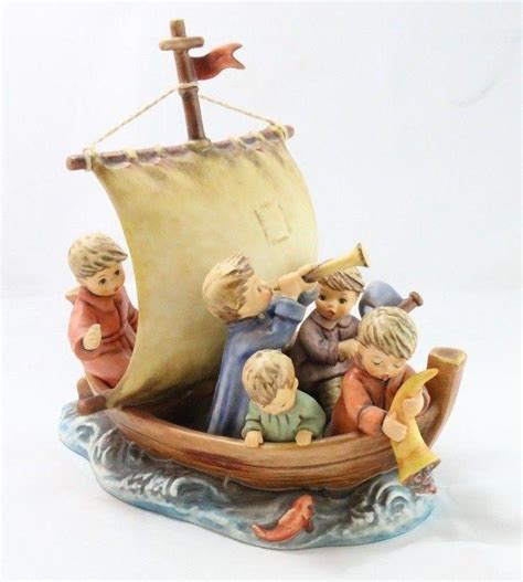 Hummel Land In Sight 9 Children On Boat Collectible Figurine W Box