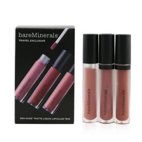 BareMinerals Gen Nude Matte Liquid Lipcolor Trio 3x Matte Liquid