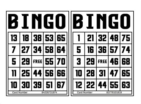 1200 Printable Bingo Cards 2 Per Page Large Activities For Seniors