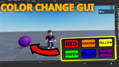 How To Change A Part S Color With A Gui In Roblox Studio Youtube