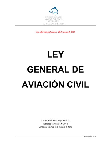 Ley De Aviación Civil Dirección General De Aviación Civil