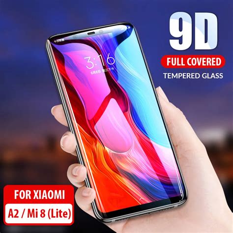 9D Curved Tempered Glass For Xiaomi Mi8 Mi 8 A2 Lite Screen Protector