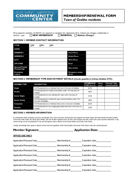 Fillable Online MEMBERSHIP RENEWAL AND APPLICATION FORM Fax Email Print