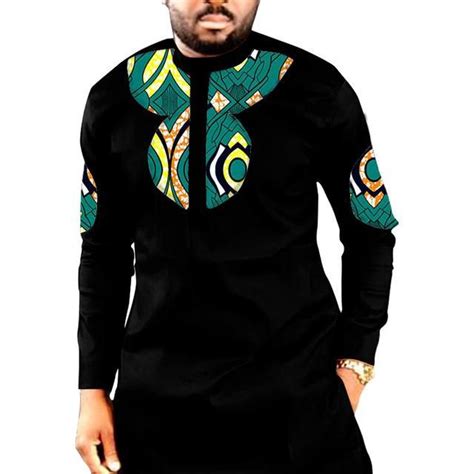 African Print Mens Long Slim Design Dashiki Top African Men Fashion