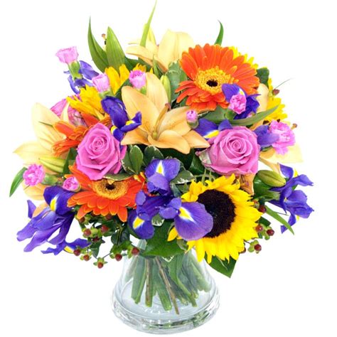 Indian Summer Fresh Flower Bouquet Carnations Lilies And Sunflowers