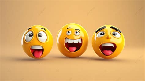 Omg 3d Rendered Set Of Emoji Emoticon Character Faces Background, Smile ...