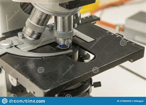 Detailed View of a Microscope in a Laboratory Stock Image - Image of ...