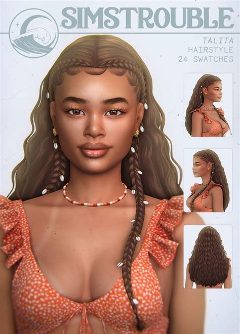 Talita Hairstyle By Simstrouble Simstrouble Cabelo Sims Cabelo De