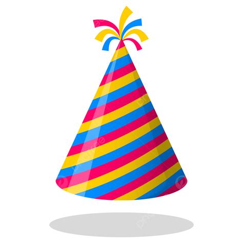 Birthday Party Hat With Colorful Stripes Pattern Vector Birthday