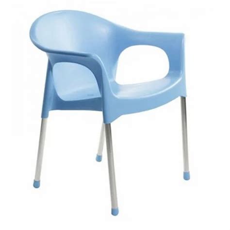 Blue Silver MOlded PVC SS SC T118 Restaurant And Cafeteria Chair At