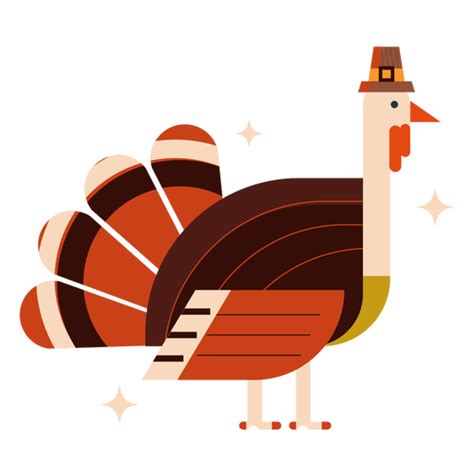 Turkey With Hat Flat Transparent Png And Svg Vector File