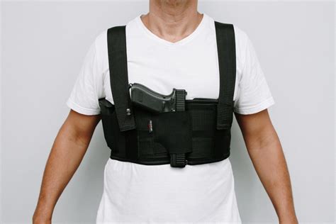 Coldre De Peito Para Pistola Para Motociclista Neoprene Parcelamento