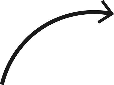 Hand Drawn Curved Arrow Shape Arrow Line Png