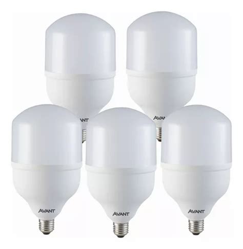 Kit 5 Lampadas Led Bulbo Alta Potencia 50w 6500k Avant