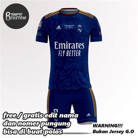 Jual Jersey Real Madrid Away Full Printing Free Edit Nama Dan