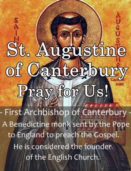 Feast Of Saint Augustine Of Canterbury Bishop 27th May Prayers And