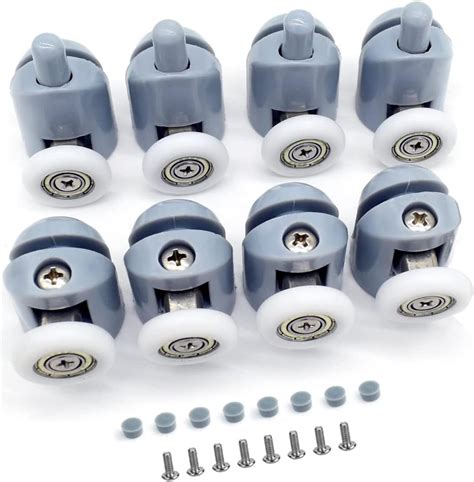 Set mit 4 ovalen Einzelrädern Duschtürrollen 23mm Amazon de Baumarkt