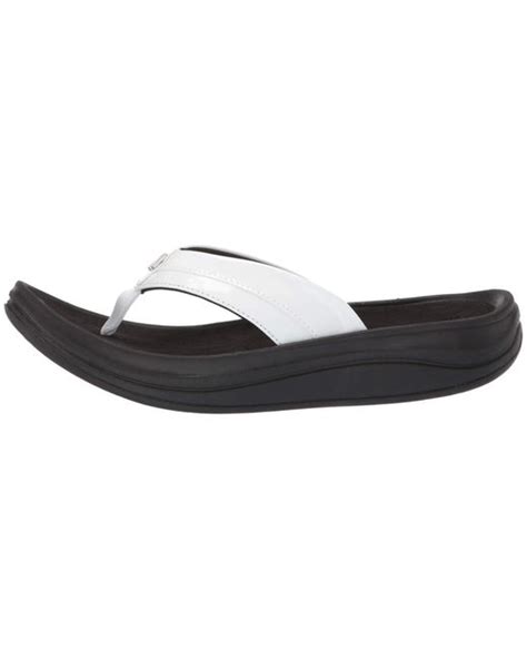 New Balance Revive Thong Black White Women S Sandals In Black Lyst