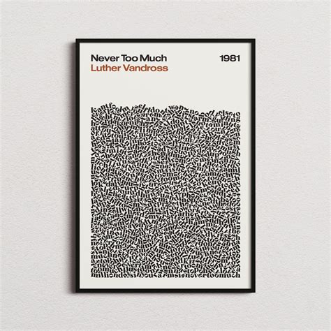 Luther Vandross Never Too Much Song Lyrics Print Luther Vandross