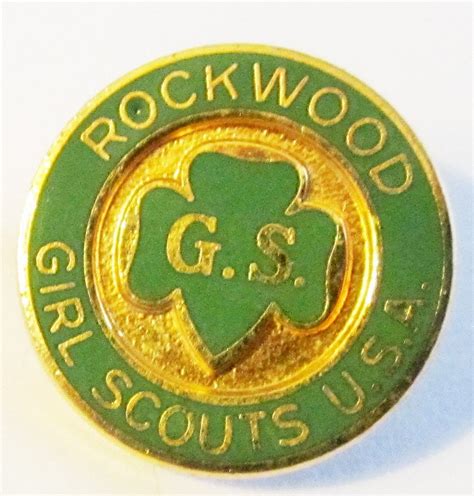 Vintage Girl Scout Pin Rockwood Girl Scouts Usa Etsy