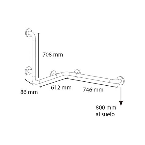 Barra De Apoyo Ngulo Larga Nylon Presto Equip