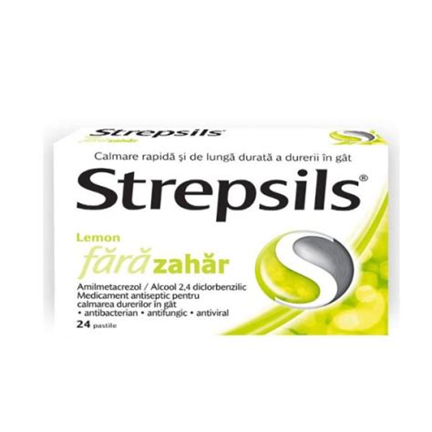 Strepsils Lemon F R Zah R Pastile Farmacia Poli Med Anna