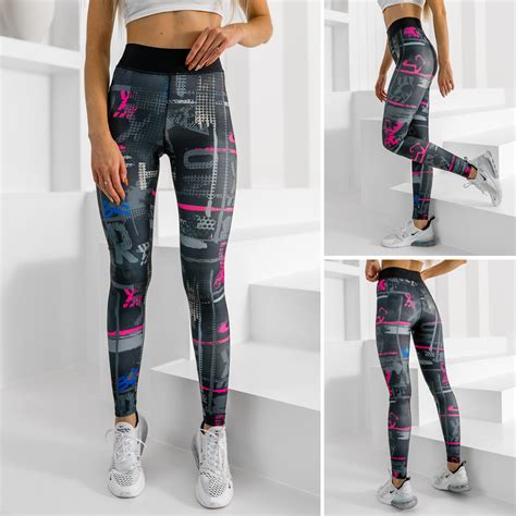 Leggings Sporthose Trainingshose Leggins Bunt Slim Fit Damen Mix Bolf