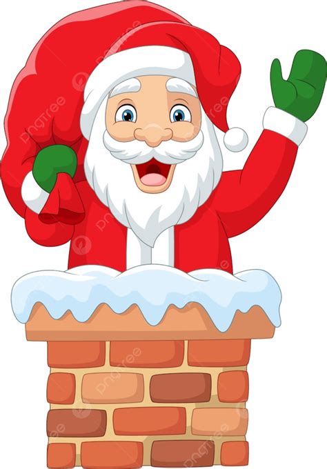 Caricatura Santa Claus En Chimenea Png Dibujos Copo De Nieve Magia