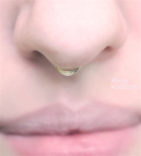 14k Gold Fill Tiny Fake Septum Ring 6mm Faux Septum Hoop Snug Etsy