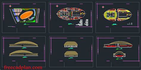 Sports Complex In Autocad Complete Dwg Project Free Cad Plan