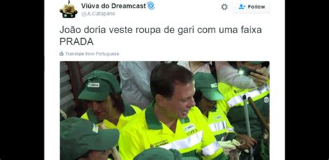 Doria se veste de gari internautas não perdoam e bombam a web