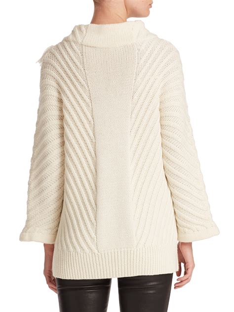 Tess Giberson Chunky Cable Knit Sweater In White Lyst