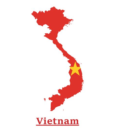 Vietnam National Flag Map Design Illustration Of Vietnam Country Flag