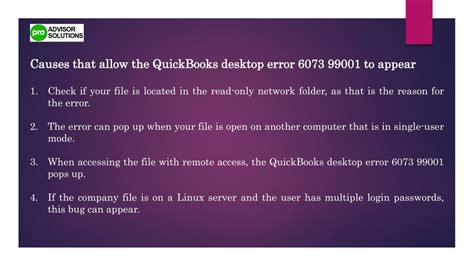 PPT Best Practices For Preventing QuickBooks Error 6073 And 99001