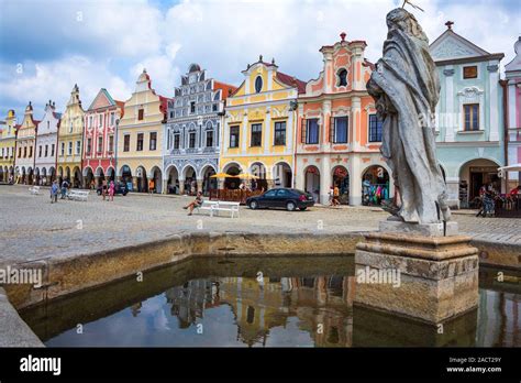 Czech Republic, Telc, town square Stock Photo - Alamy