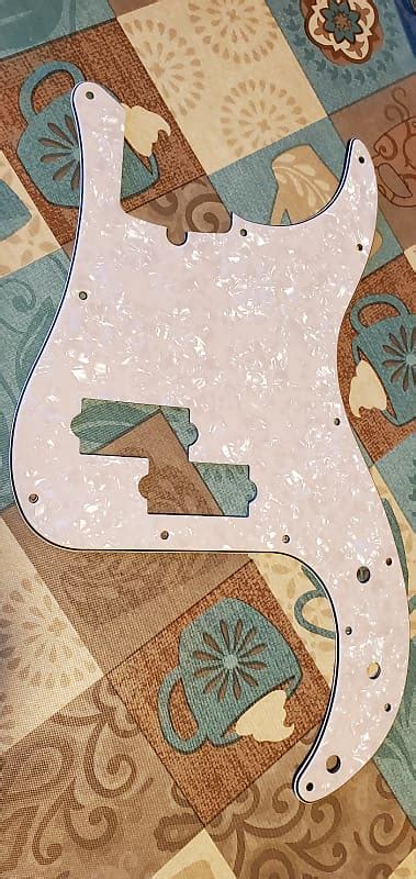 Fender Precision Bass Aged White Pearloid Pickguard Hole Reverb