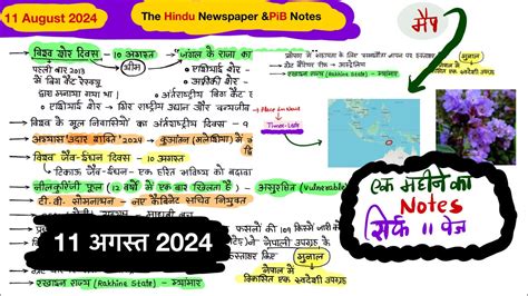 11 August 2024 The Hindu Notes In Hindi Pib Notes In Hindi