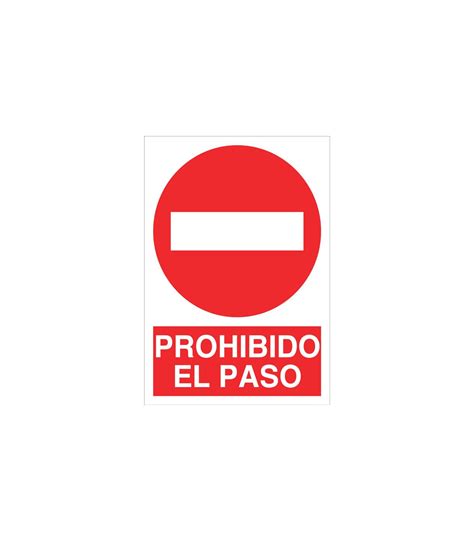 Señal de Prohibido el Paso texto y pictograma COFAN comprar online